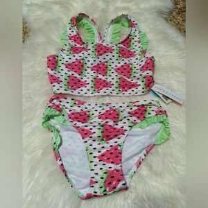 Jantzen Girls Watermelon Ruffle Bikini Swimsuit Size 16 NWT
